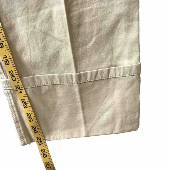 J Jill Capri Crop Pants Womens SZ 12 Genuine Fit Below Waist Beige Cuffed Cotton - Picture 8 of 12